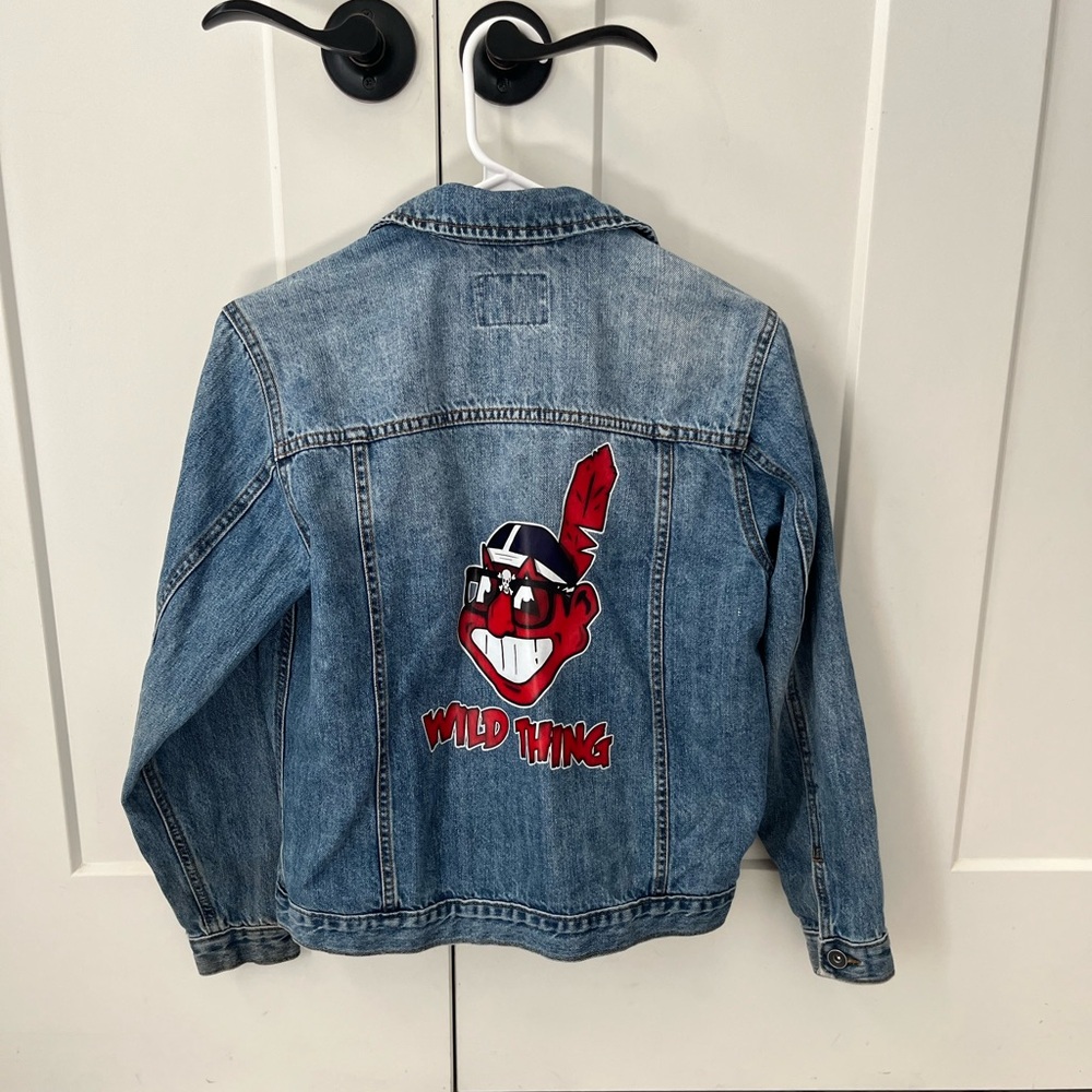 The Children's Place Blue Denim Jacket with Red Graphic
